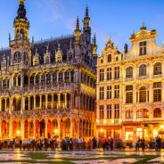 Brussels,,Belgium.,Wide,Angle,Night,Scene,Of,The,Grand,Place