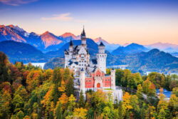 The Neuschwanstein Castle in Bavaria, Germany