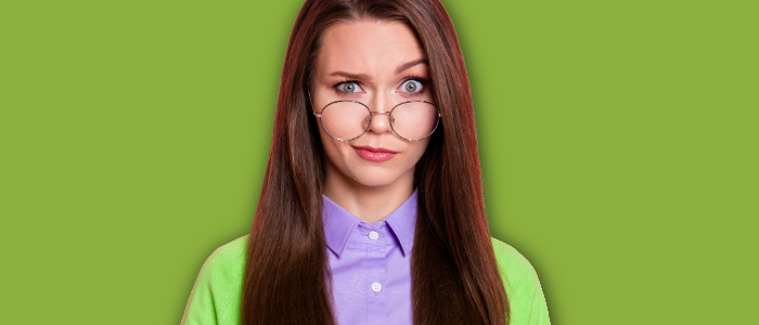 Puzzled looking teacher