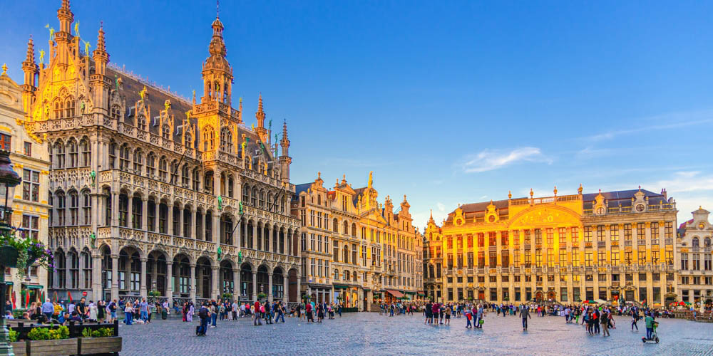 The Grand Place in Brussels at sunrise