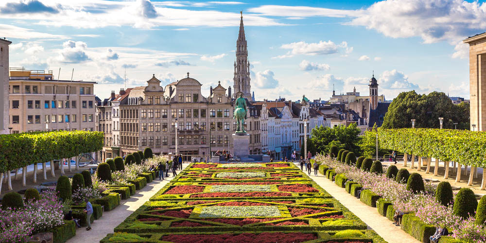 The Mont des Arts garden in Brussels, Belgium