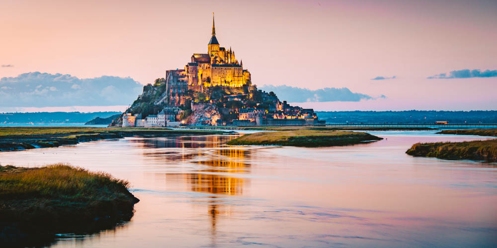The stunning Mont Saint Michel at sunset