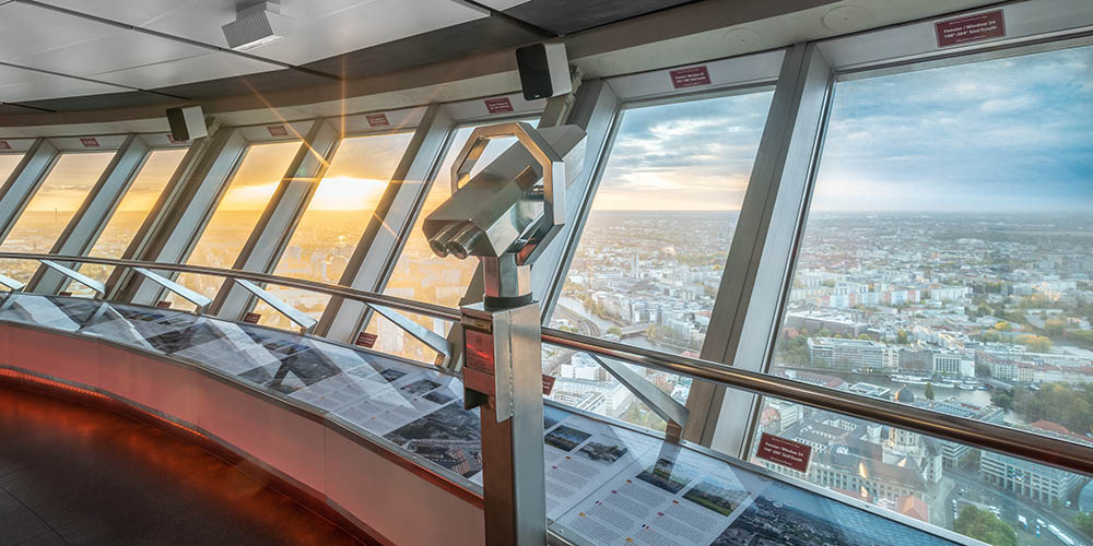 View over Berlin from the insdide of the TV Tower