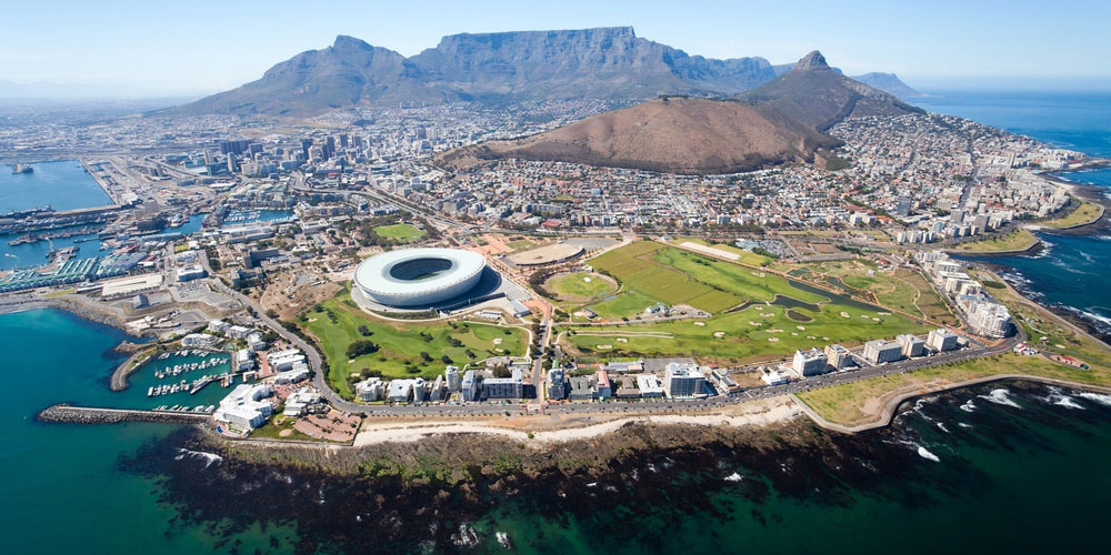 Aerial view of Cape Town in South Africa
