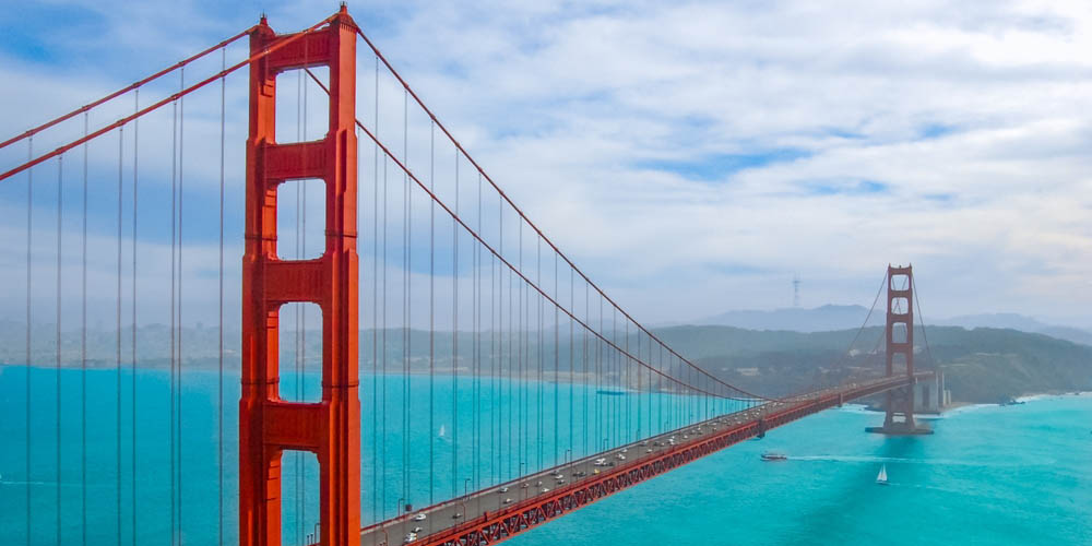 The Golden Gate Bridge in San Francisco, California.