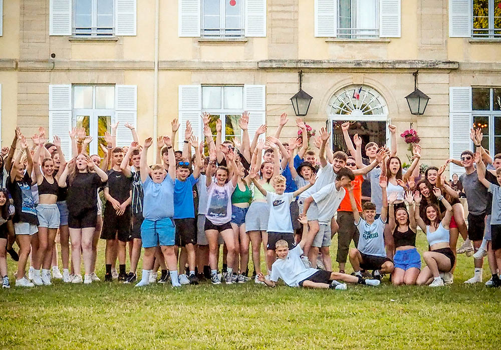 Group outside the Chateau du Molay in Normandy, France