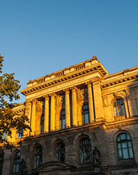 Berlin's Naturkundemuseum (Museum of Natural History) in the glowing sunset