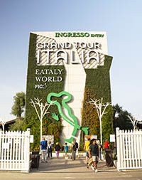 The entrance to Grand Tour Italia in Bologna