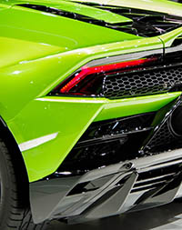 Shiny neon green Lamborghini sports car