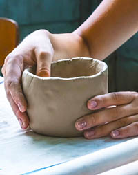 Pottery-making lesson