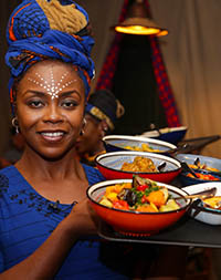 Enjoy a fully authentic experience with delicious African food at the GOLD restaurant in Cape Town