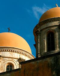 View up to the Agia Triada Monastery