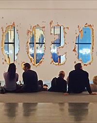 Group sitting in Musée de l'Art Moderne de la Ville de Paris