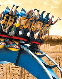 Students on Parc Astérix ride