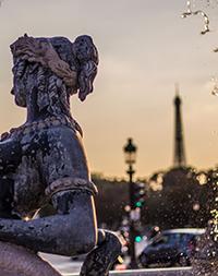 Eiffel Tower in the background from Place de la Concorde