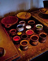 Paint mixes at Rembrandthuis