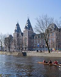 View of the Rijksmuseum from the canal
