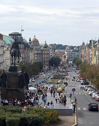 Looking along Wenceslas Square