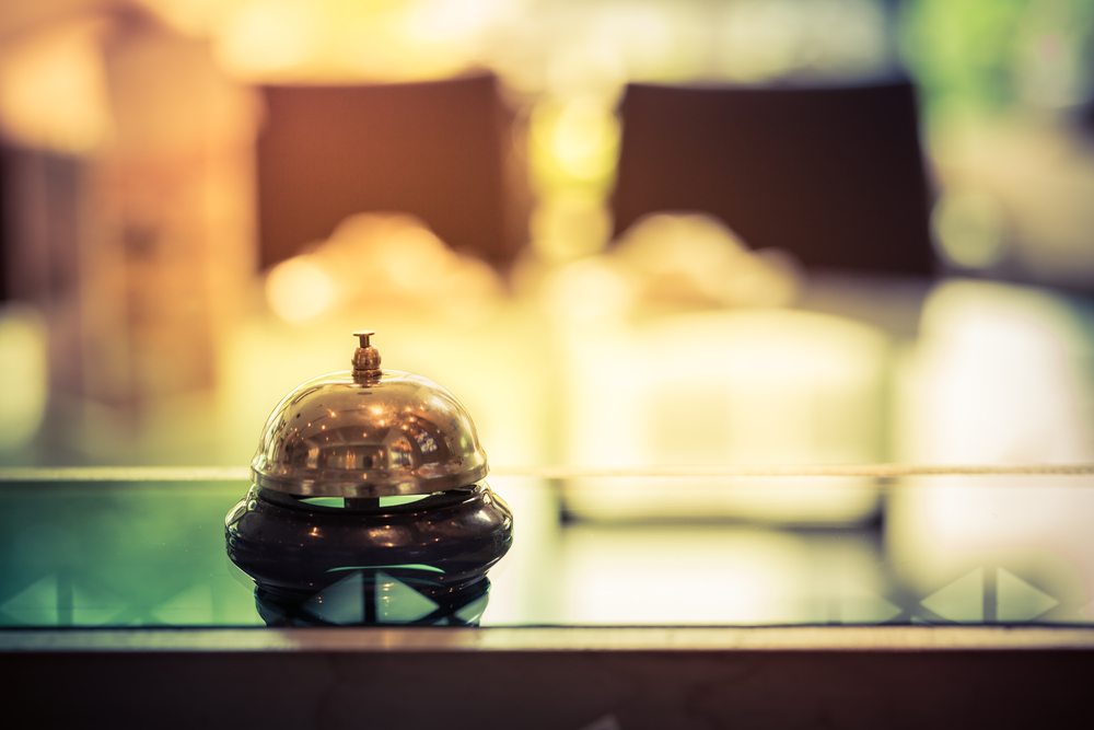 Bell at hotel reception