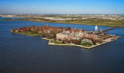 Aerial,View,Of,Ellis,Island,,New,York,City.