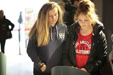 Students exploring range of multimedia displays