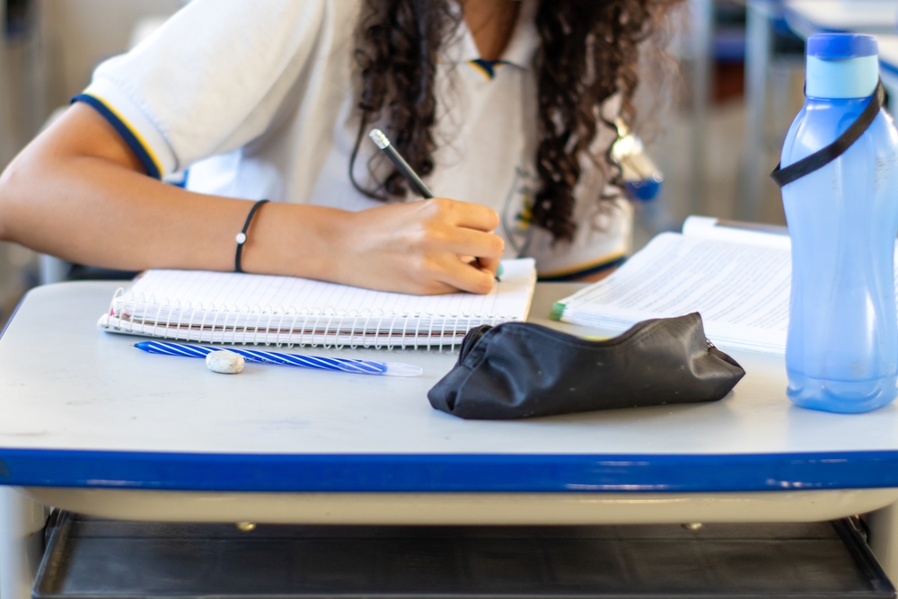 Student working in a classroom