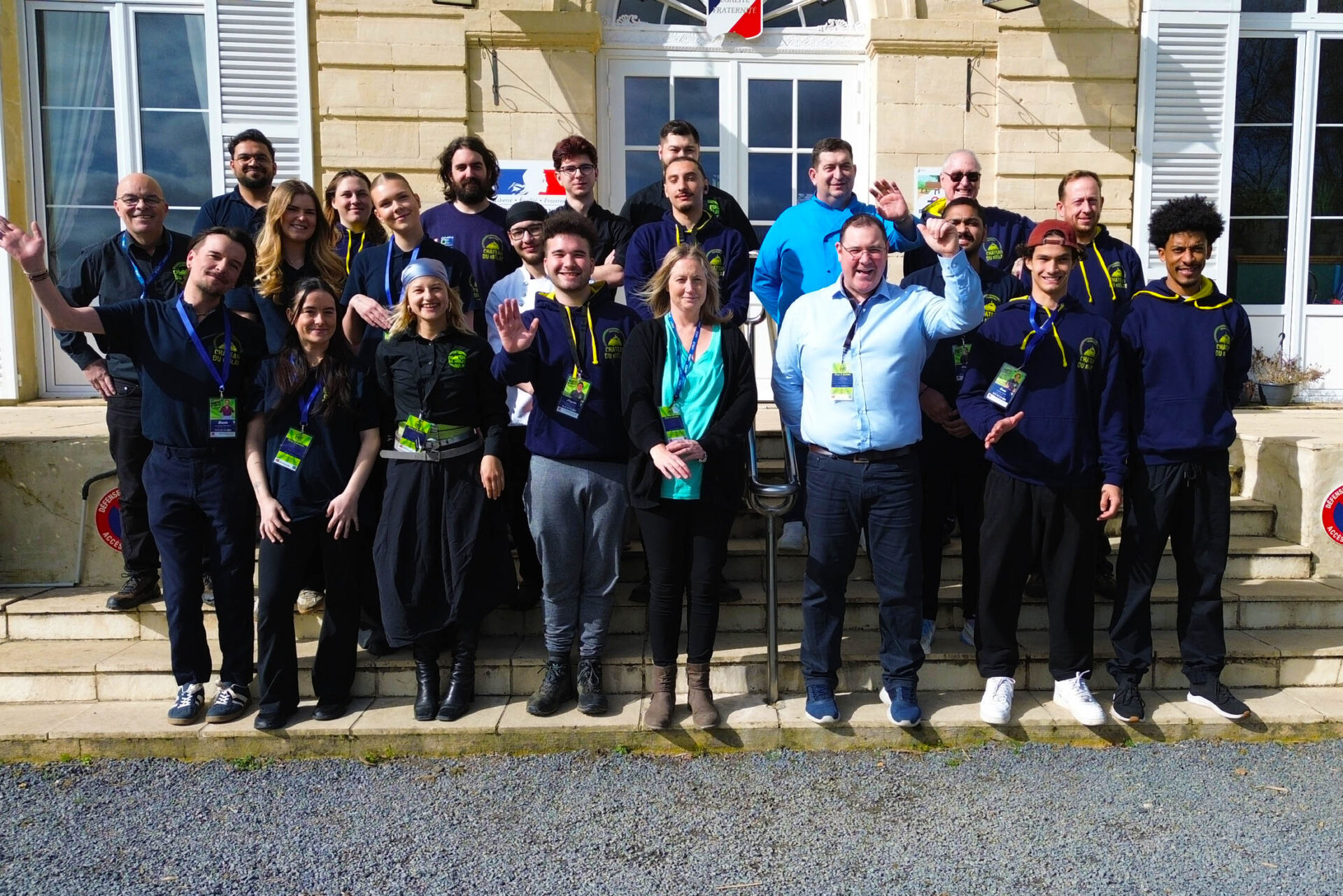 The complete team at the Chateau du Molay