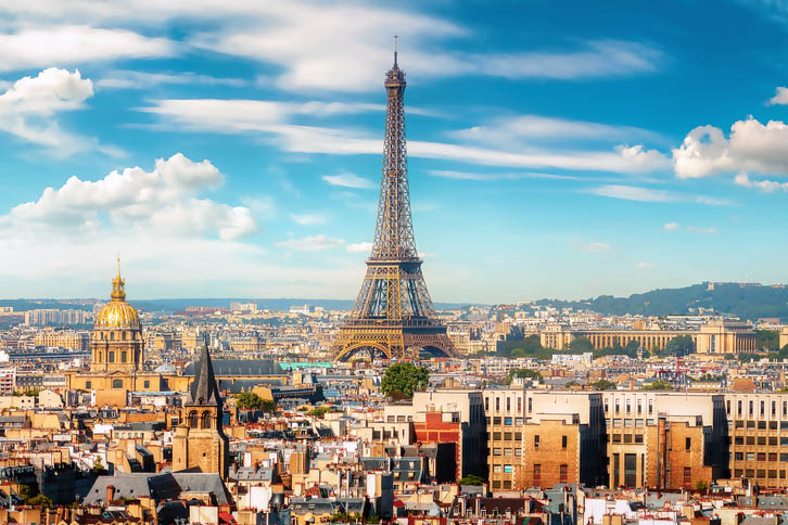 Panorama view of Paris on a summer day