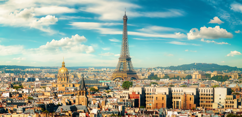 Panorama view of Paris on a summer day