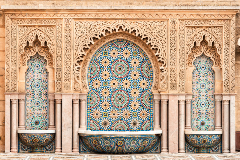 Mosaic fountain in Morocco