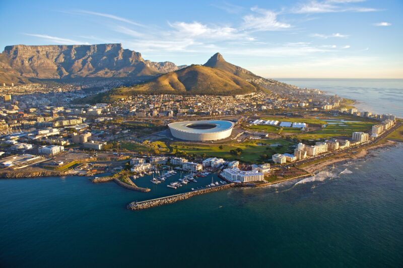 Aerial view of Cape Town in South Africa