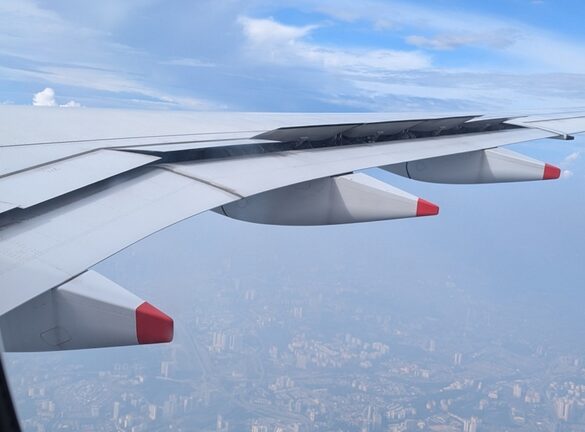 Aerial view from a plane window