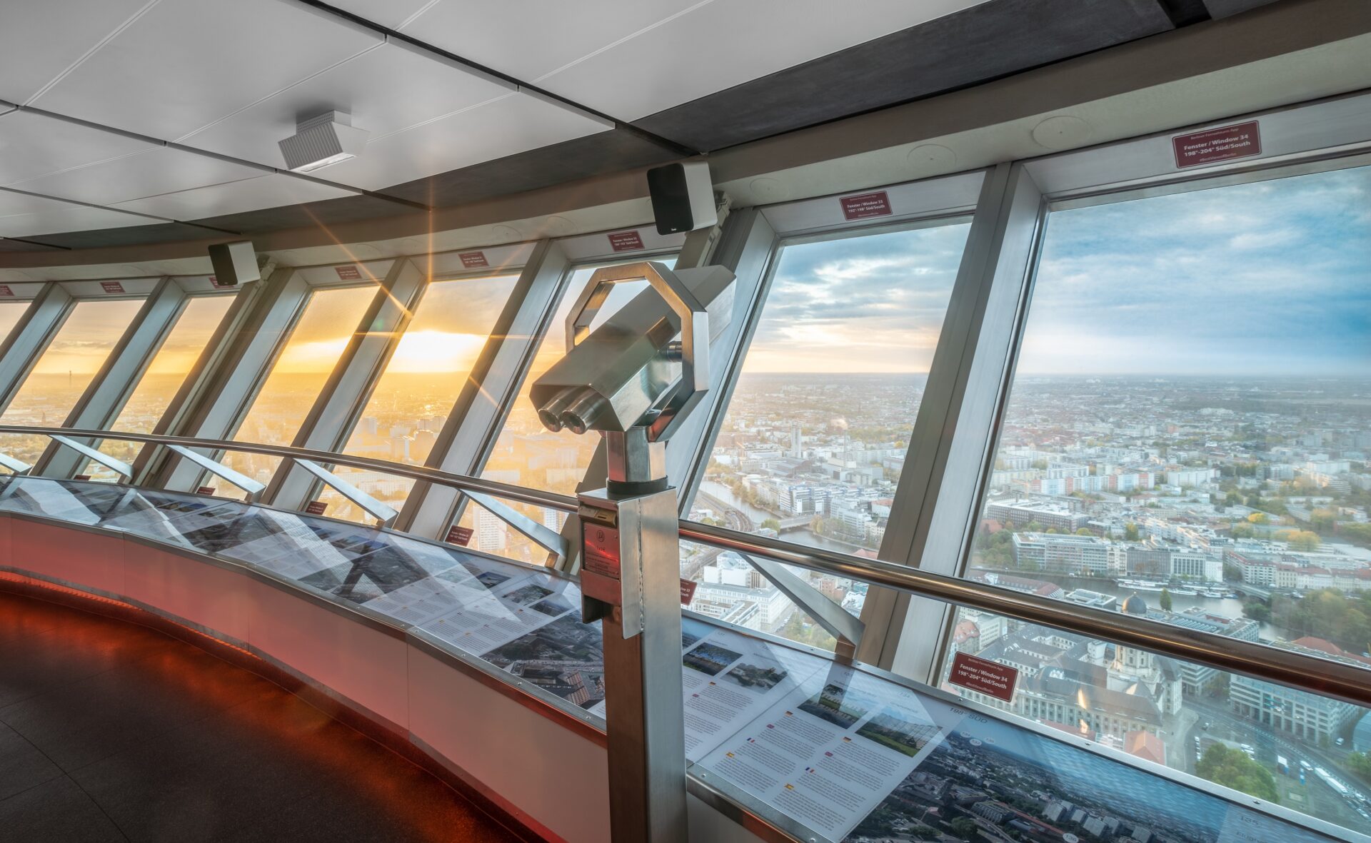 View over Berlin from the insdide of the TV Tower