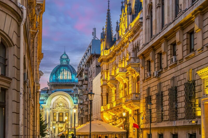 The old town in Bucharest, Romania