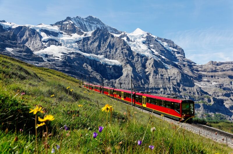 Jungfrau Railway in the stunning Swiss countriside