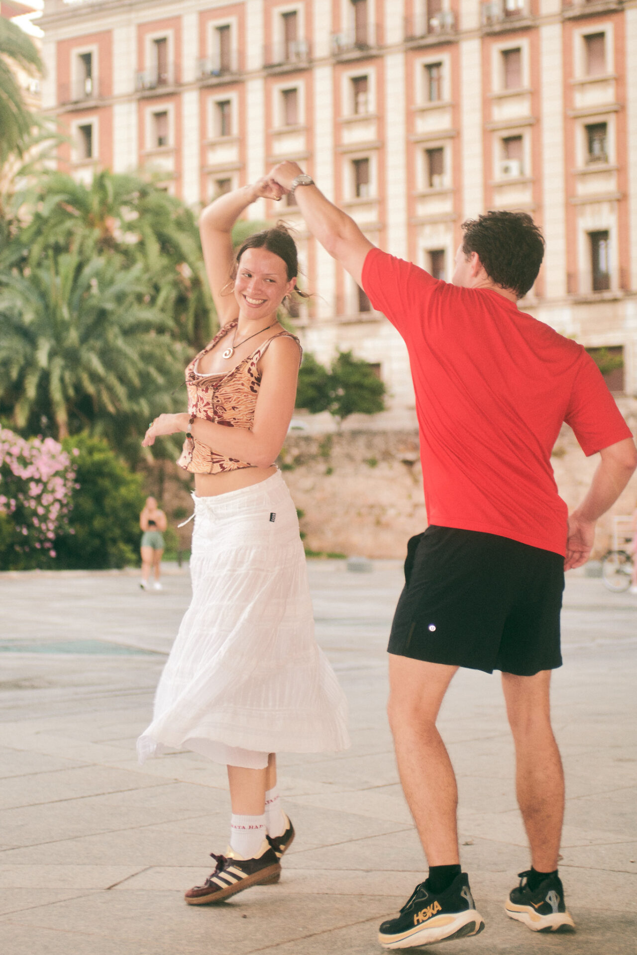 Dancing partners at a dance workshop