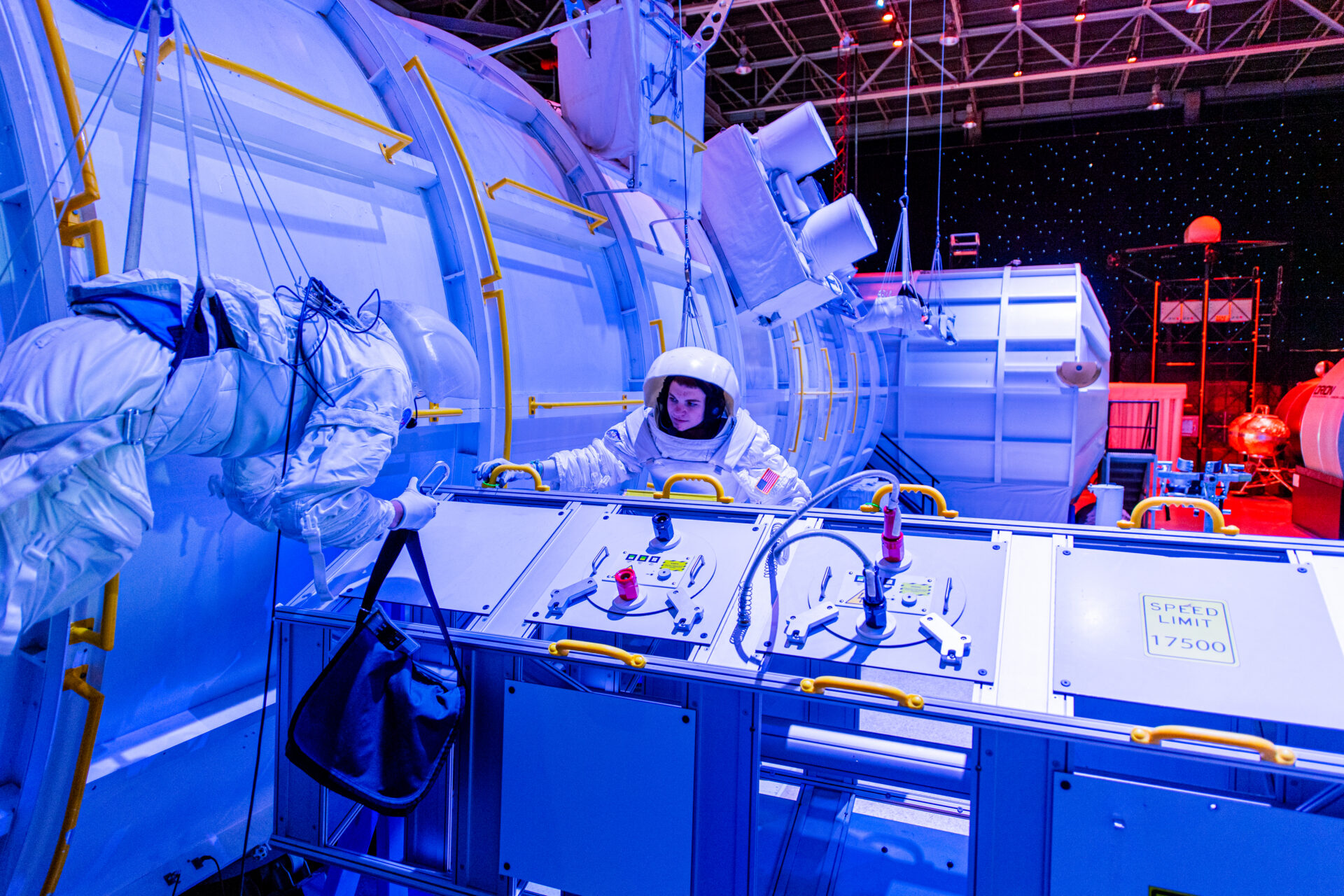 Students in space suits at Alabama Space Camp