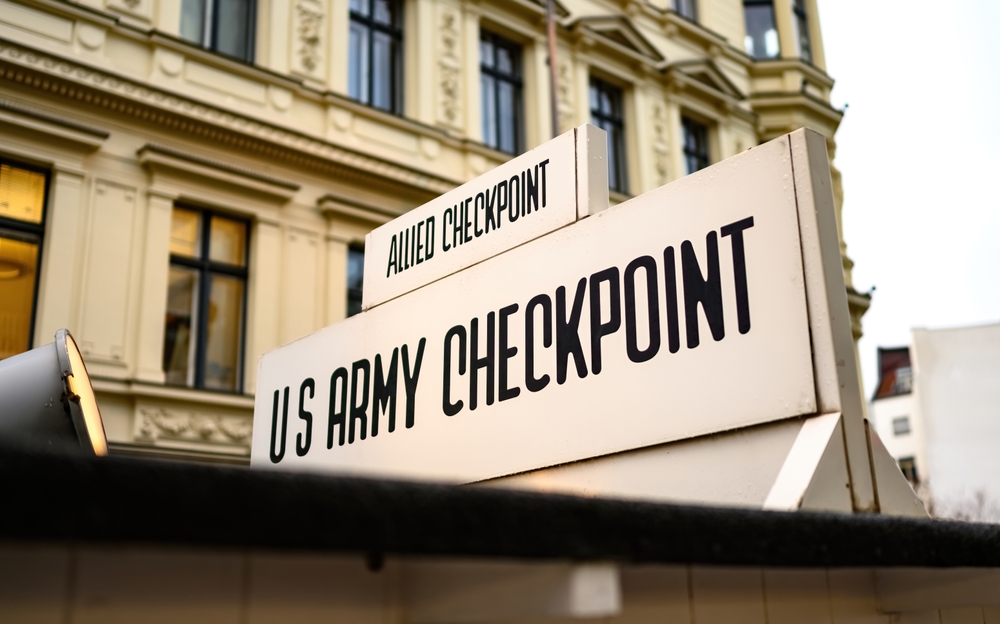 Checkpoint Charlie sign in Berlin