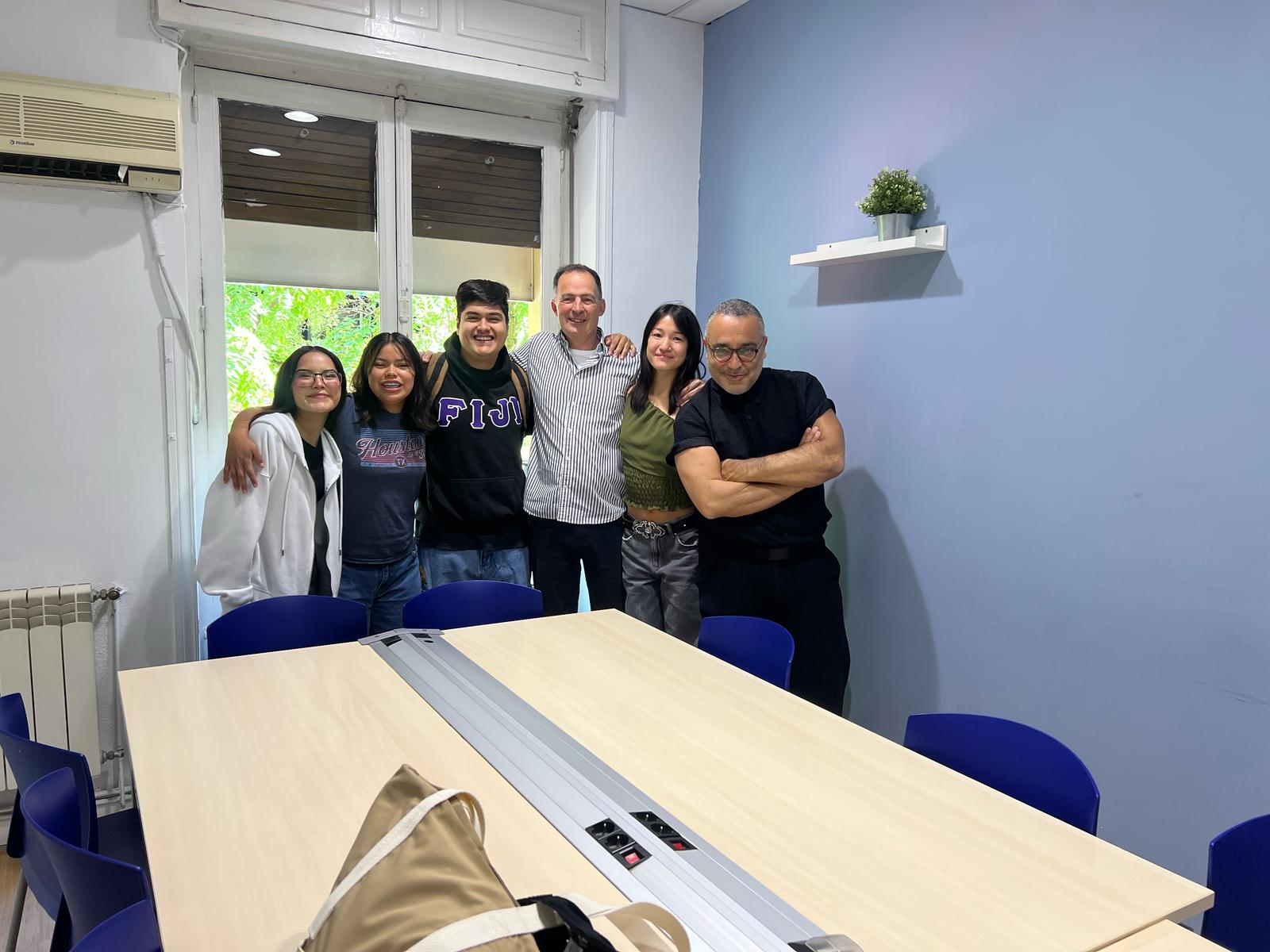 Group in a classroom at Academia Paraninfo, Madrid