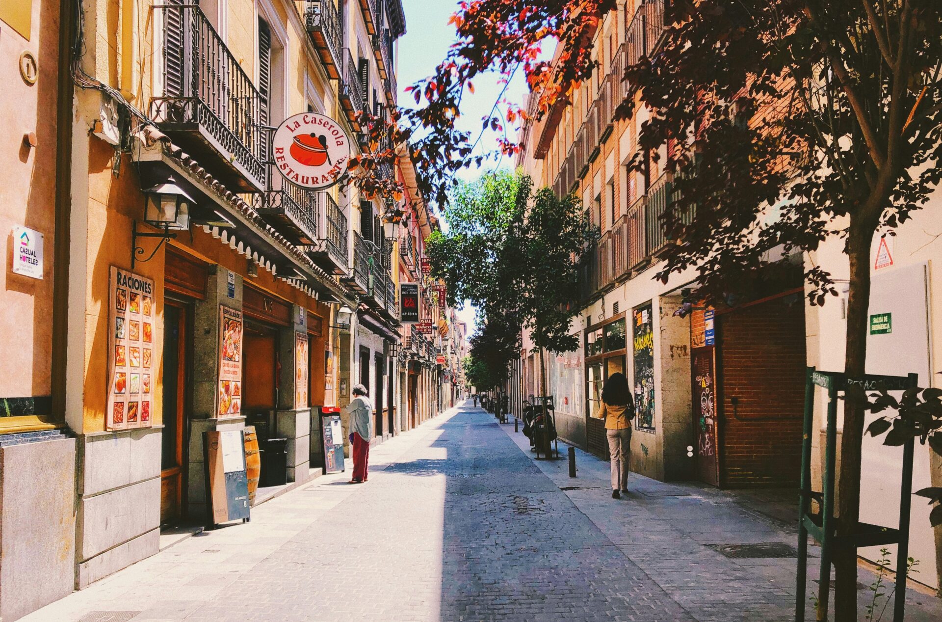 Empty street in Madrid city centre