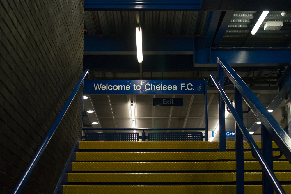 Chelsea FC stairs at Stamford Bridge Stadium in London