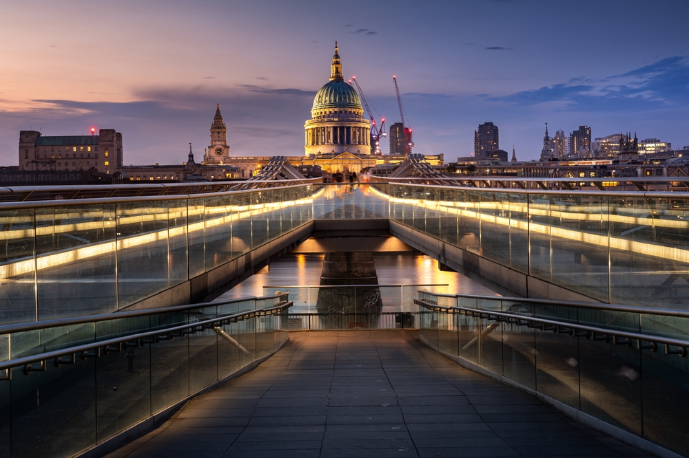 St Paul's Cathedral at sunset in London
