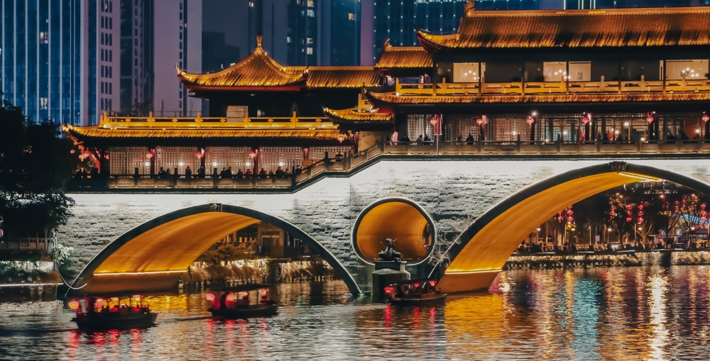 Anshun Bridge in Chengdu, China