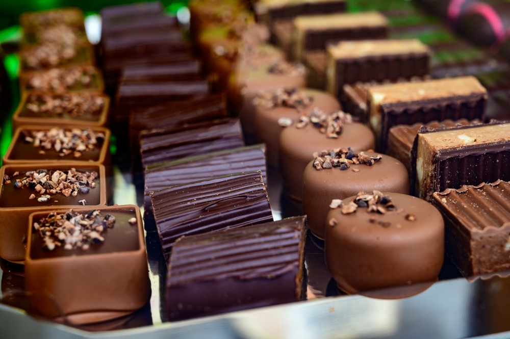 Display of chocolates in a French shop