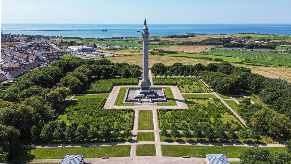 Aerial view of the Column of the Grande Armée in Opal Coast