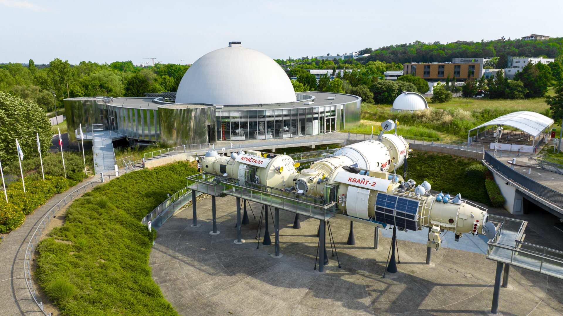 Aerial view of the Cité de l'Espace in Toulouse