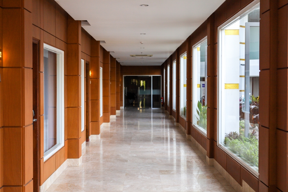 Hotel corridor in South Korea