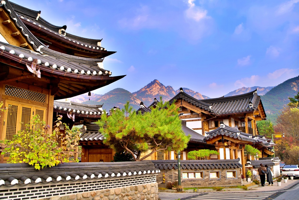 The traditional folk village of Hanok near Seoul, South Korea