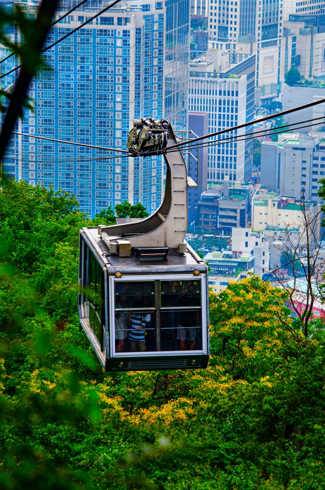 Cable car to the Namsan Tower in Seoul